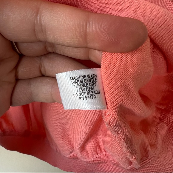 St. Croix Knits Vintage Salmon Mock Neck Short Sleeve Sweater Size Large - Picture 5 of 6